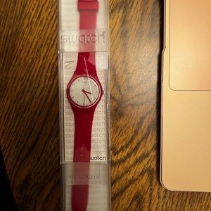 Red swatch watch